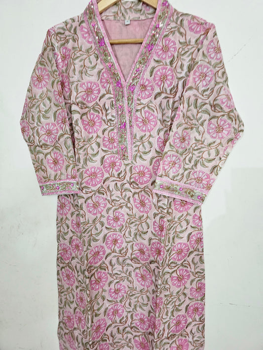 "DIVINE" Pure Chanderi Pink Suit